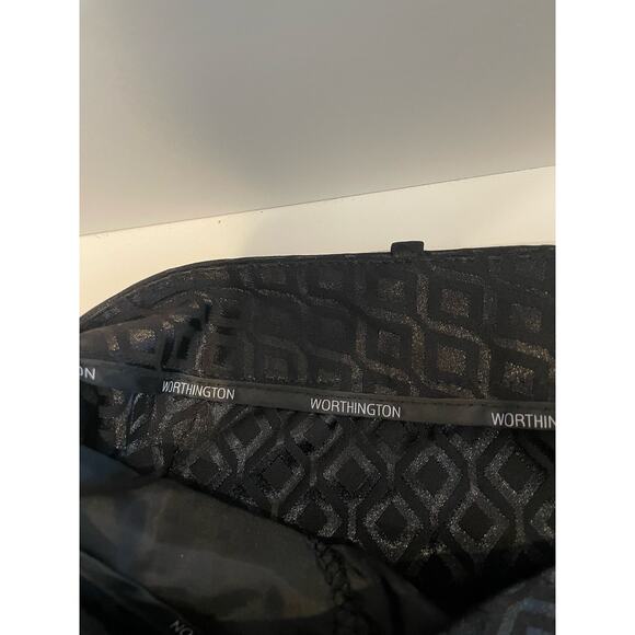 Worthington Woman, Size 14 Black Geometric Slim Fit cropped dress pant. - Picture 4 of 10